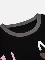 Lockeres T-Shirt mit lustigem Musterdruck 