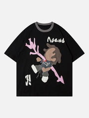 Lockeres T-Shirt mit lustigem Musterdruck 