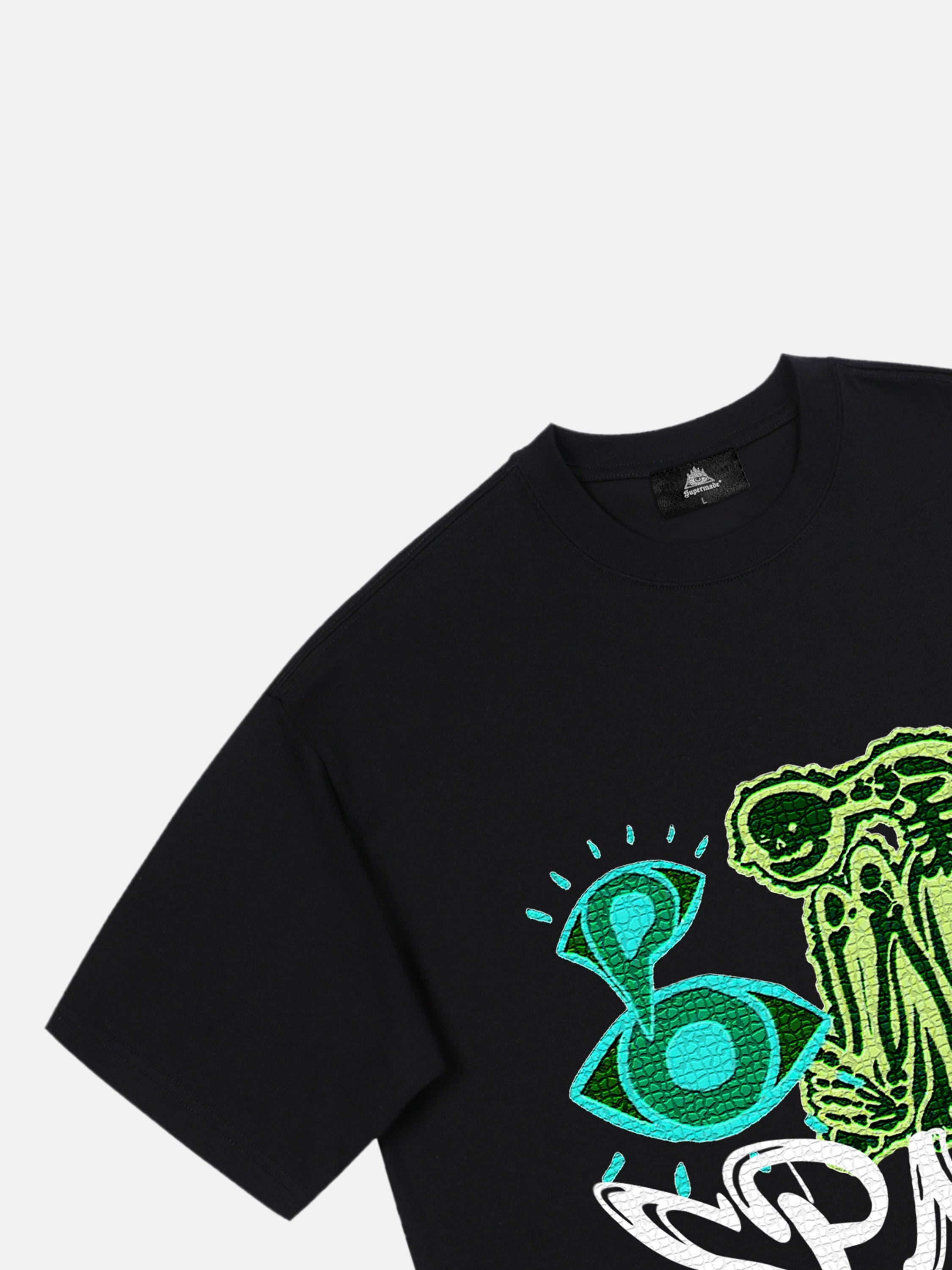 Lustiges T-Shirt mit Totenkopf-Graffiti-Buchstaben-Print 