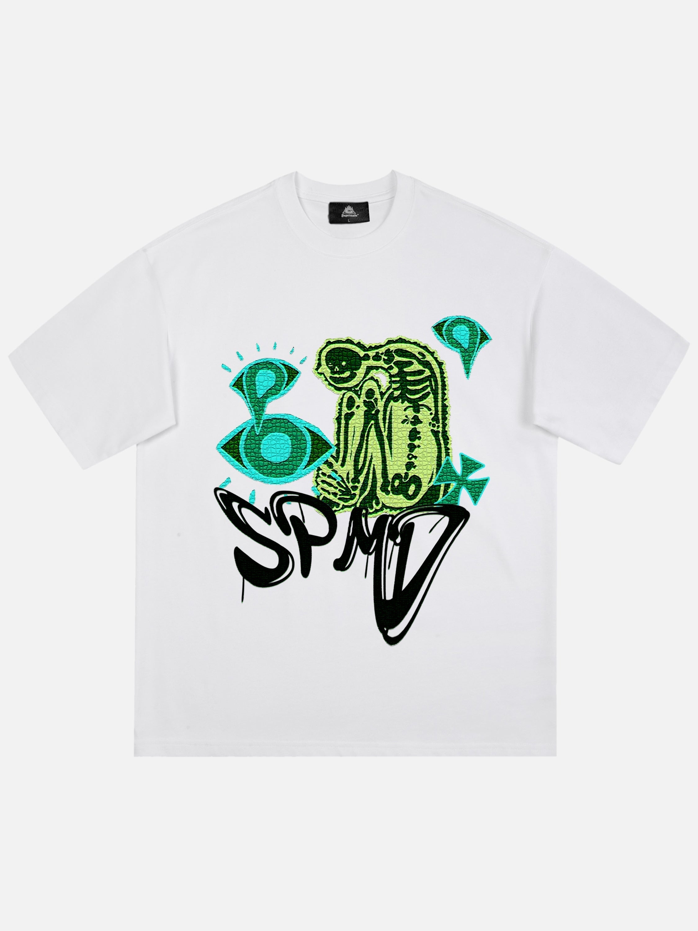 Lustiges T-Shirt mit Totenkopf-Graffiti-Buchstaben-Print 