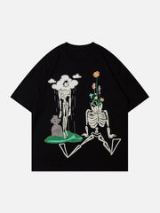 Lustiges T-Shirt mit Totenkopf-Print 