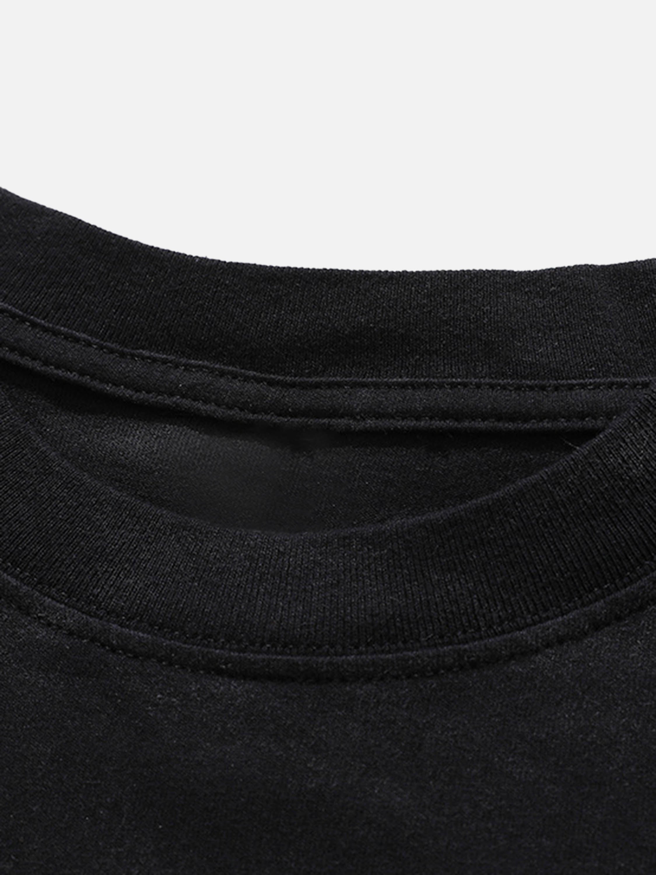 Lustiges, lockeres T-Shirt mit dreidimensionalem Pistolendruck 