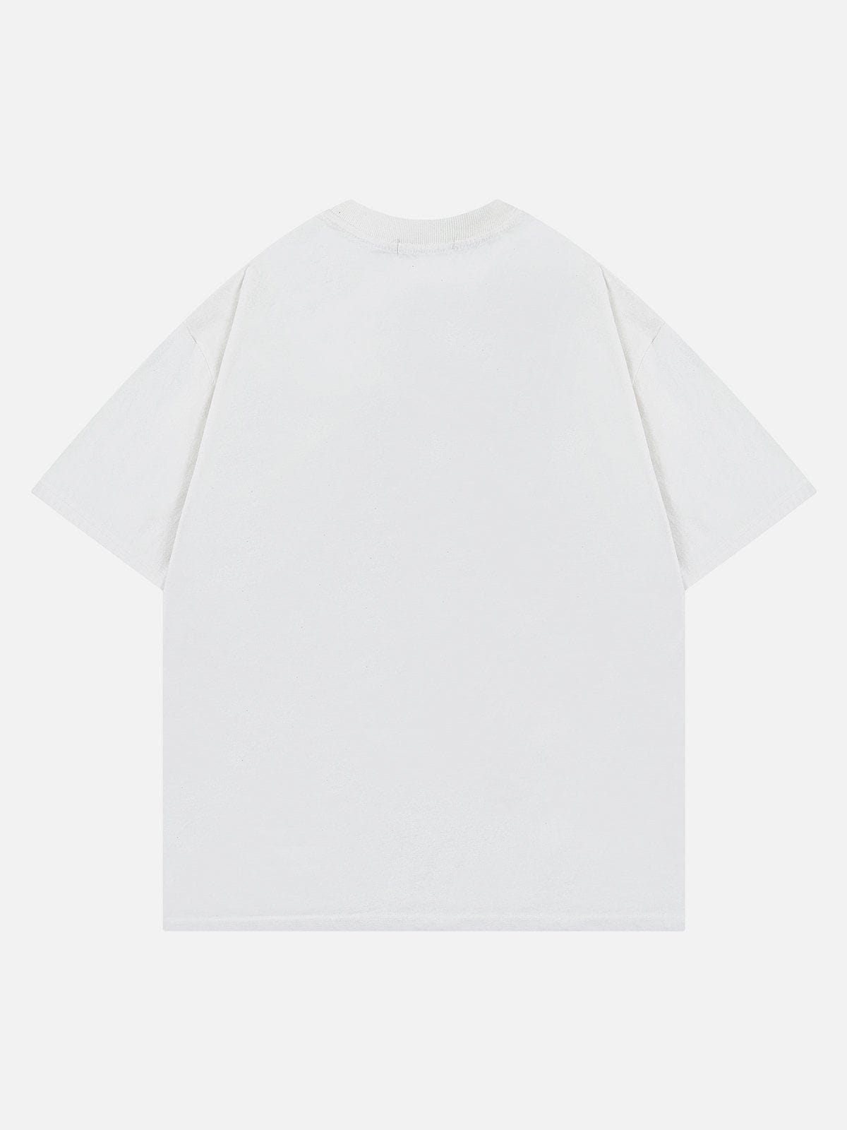 T-Shirt mit verwaschenem Fuzzy-Schriftdruck 