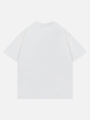 T-Shirt mit verwaschenem Fuzzy-Schriftdruck 