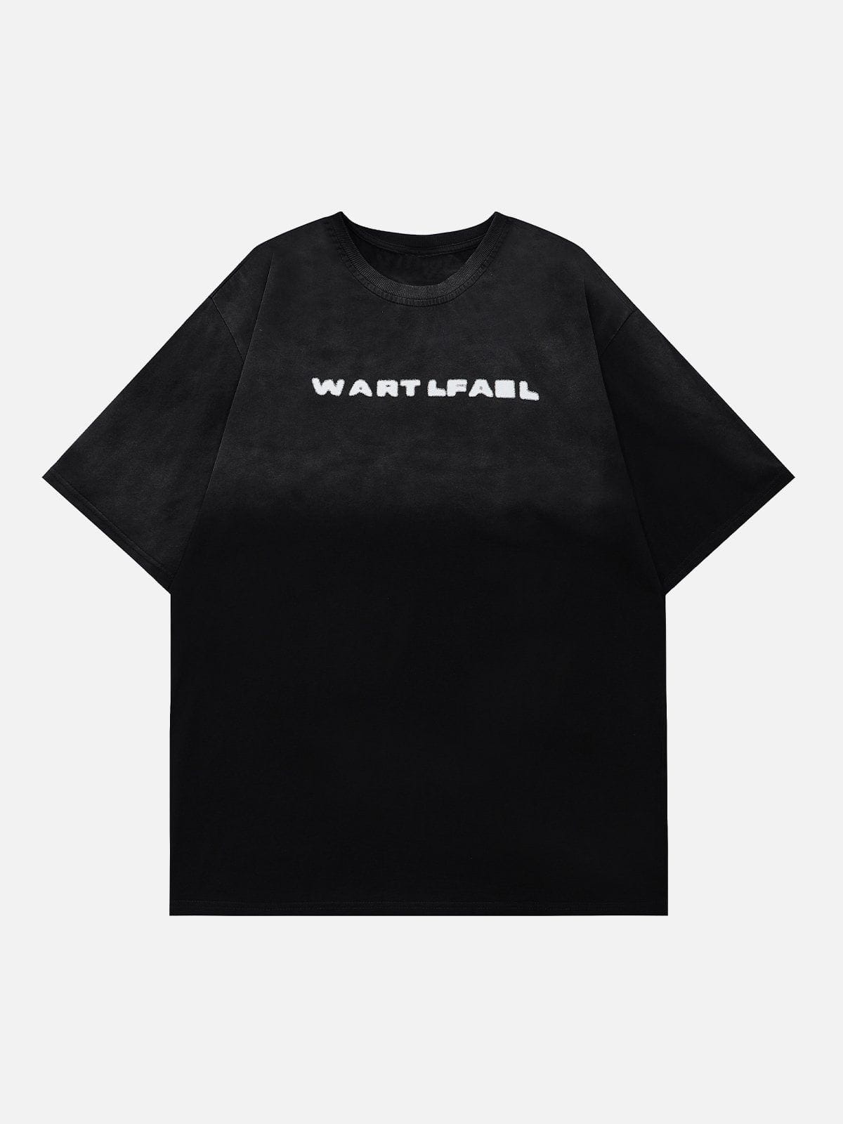 Flauschiges T-Shirt mit Buchstaben-Print 