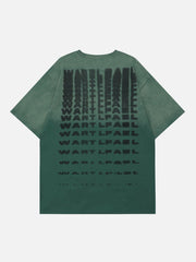 Flauschiges T-Shirt mit Buchstaben-Print 