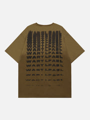 Flauschiges T-Shirt mit Buchstaben-Print 