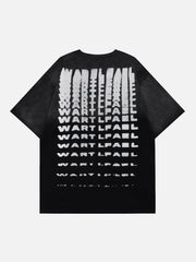 Flauschiges T-Shirt mit Buchstaben-Print 