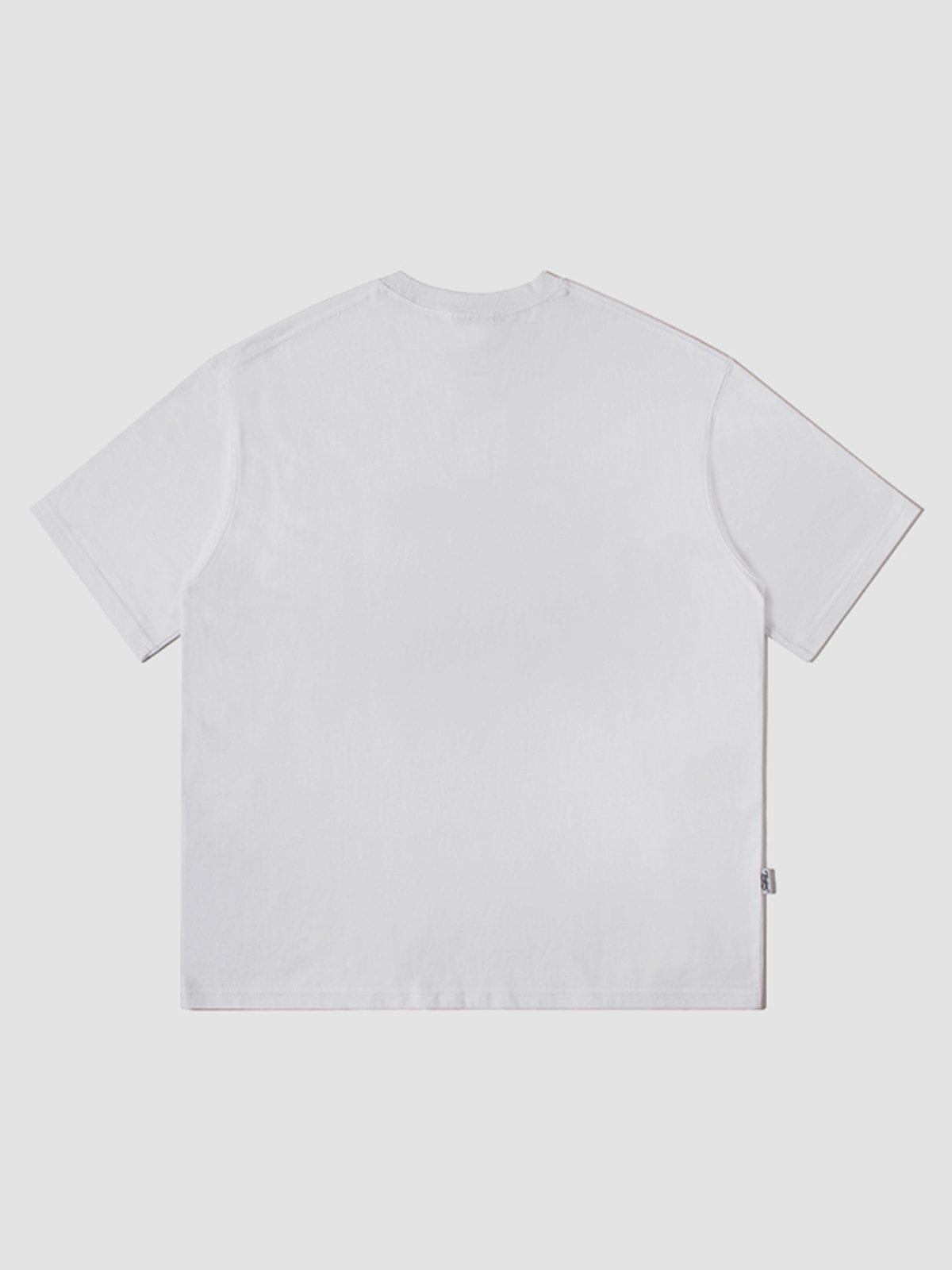 T-Shirt mit flauschigem Graffiti-Print 