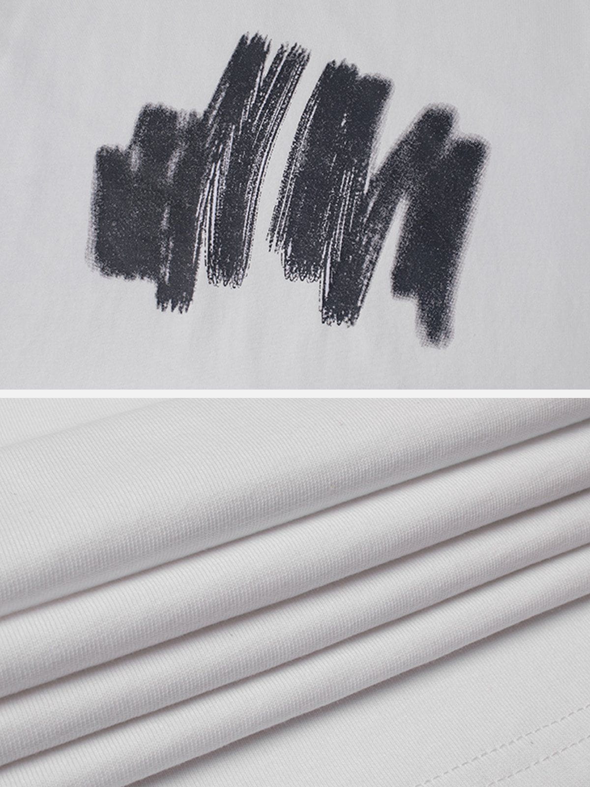 T-Shirt mit flauschigem Graffiti-Print 