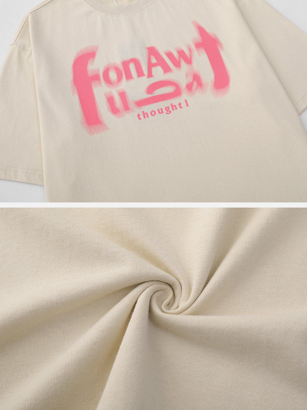 T-Shirt mit flauschigem Buchstaben-Print 
