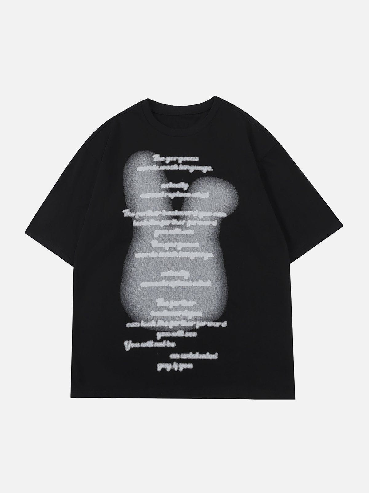 T-Shirt mit flauschigem Kaninchen-Print 