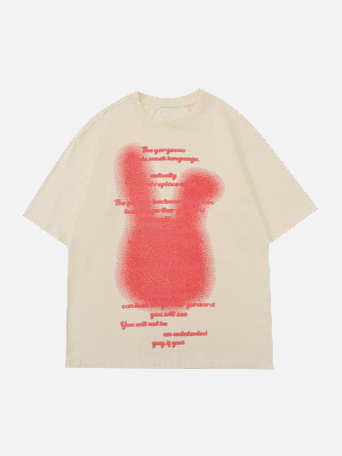 T-Shirt mit flauschigem Kaninchen-Print 