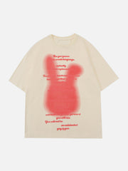 T-Shirt mit flauschigem Kaninchen-Print 