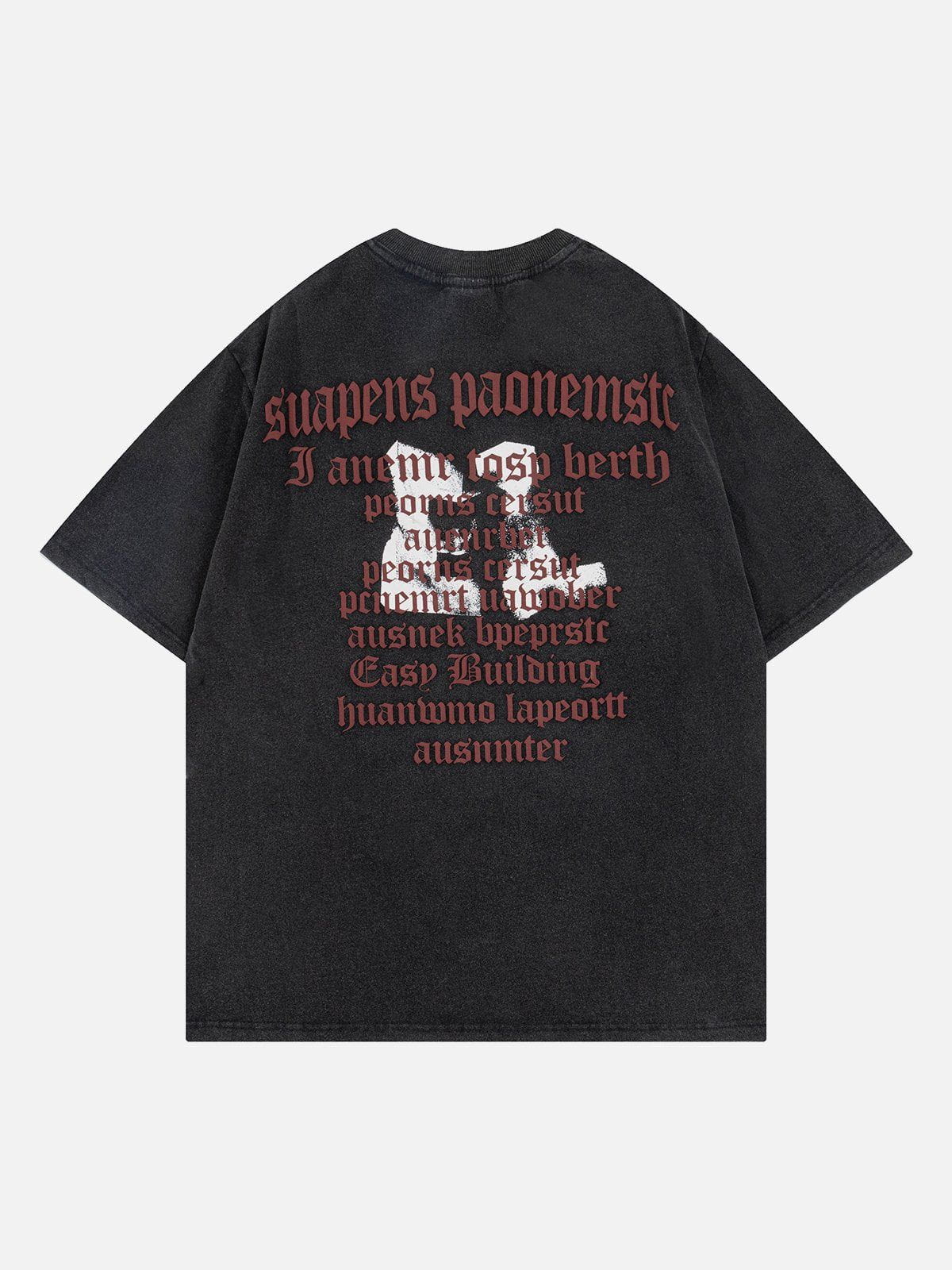 T-Shirt mit flauschigem Muster und Kontrastdruck 