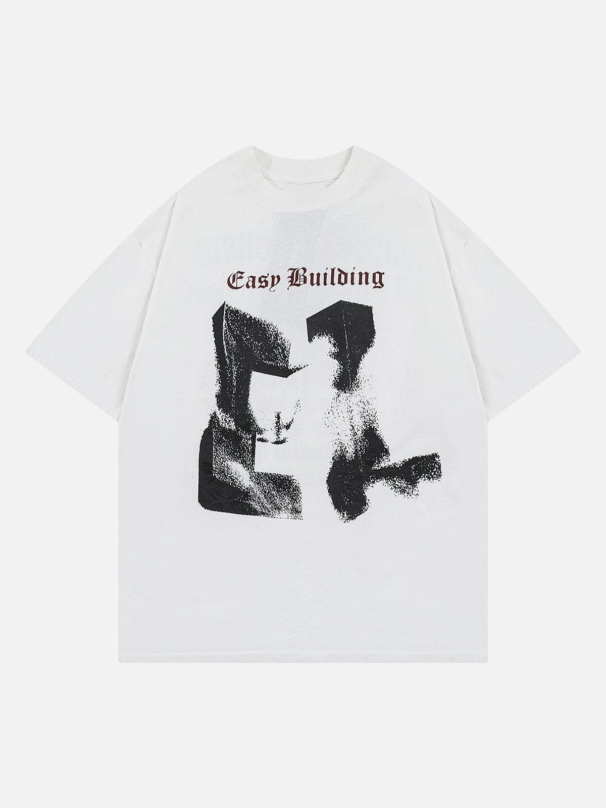 T-Shirt mit flauschigem Muster und Kontrastdruck 