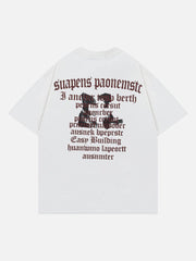 T-Shirt mit flauschigem Muster und Kontrastdruck 