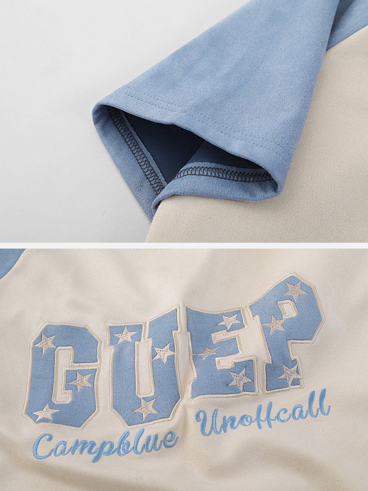 T-shirt brodé avec lettres étoiles GUEP