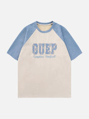 T-shirt brodé avec lettres étoiles GUEP