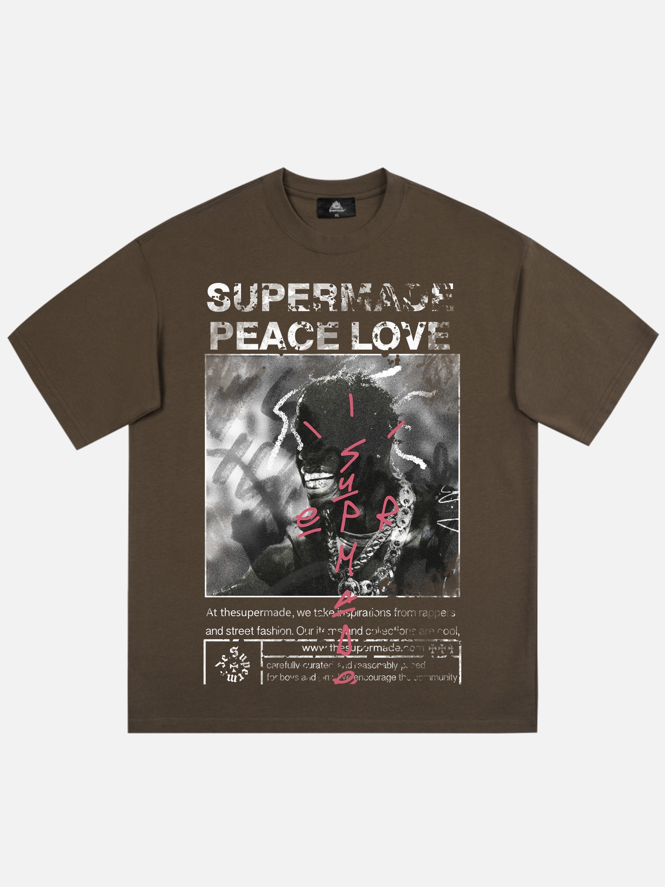 Übergroßes T-Shirt mit Gangsta-Rapper-Buchstaben und Grafik 