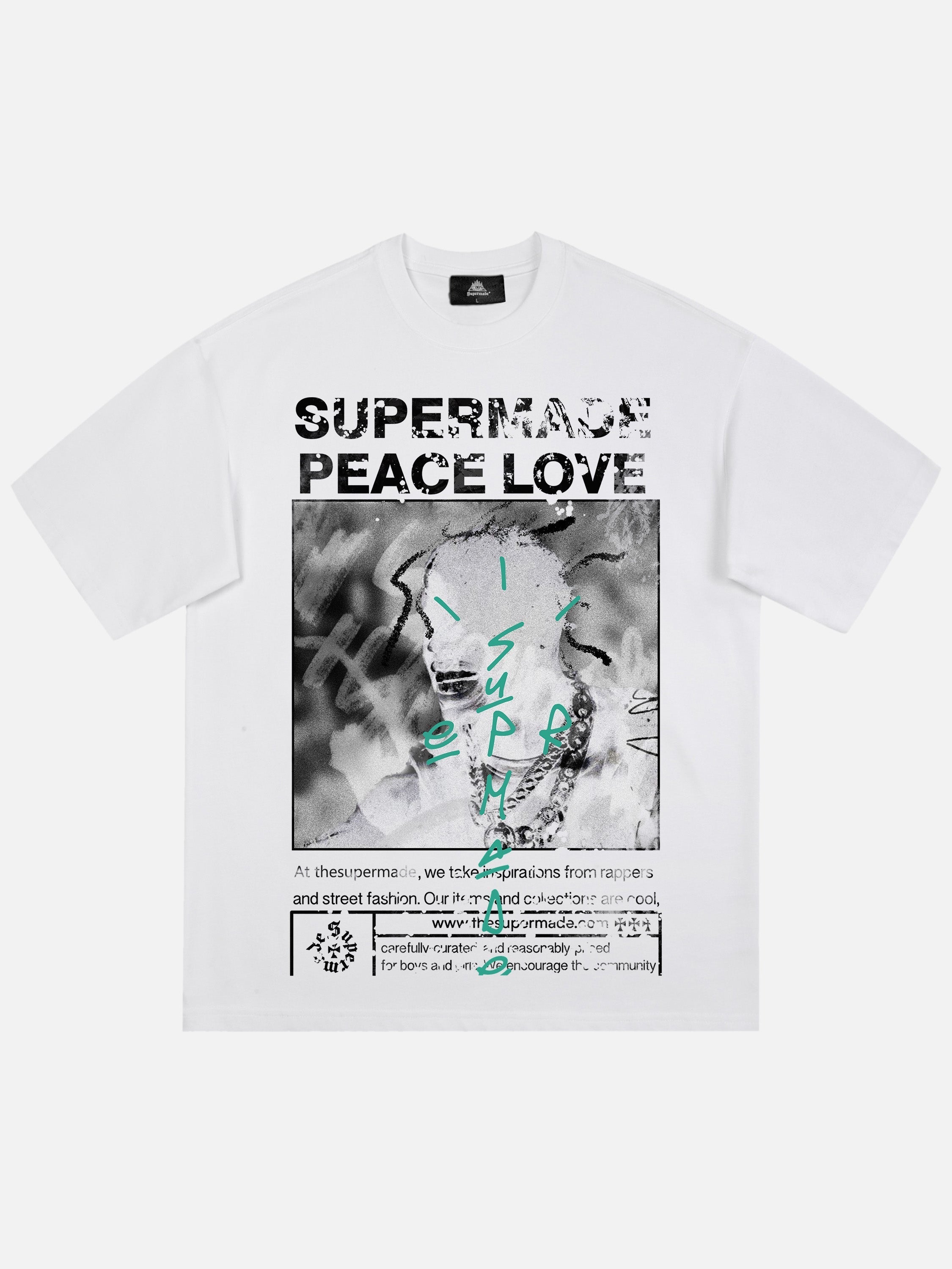 Übergroßes T-Shirt mit Gangsta-Rapper-Buchstaben und Grafik 