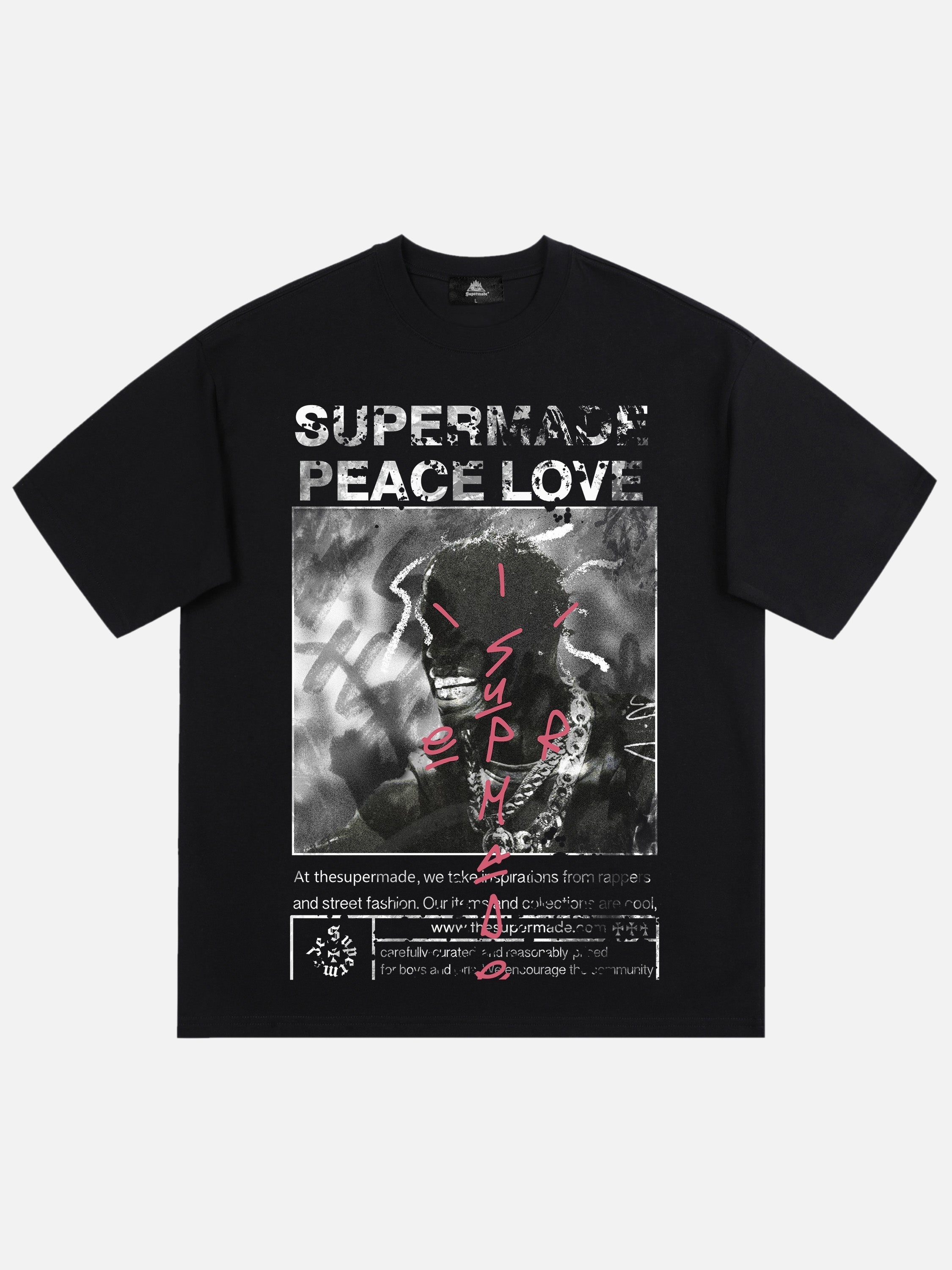 Übergroßes T-Shirt mit Gangsta-Rapper-Buchstaben und Grafik 