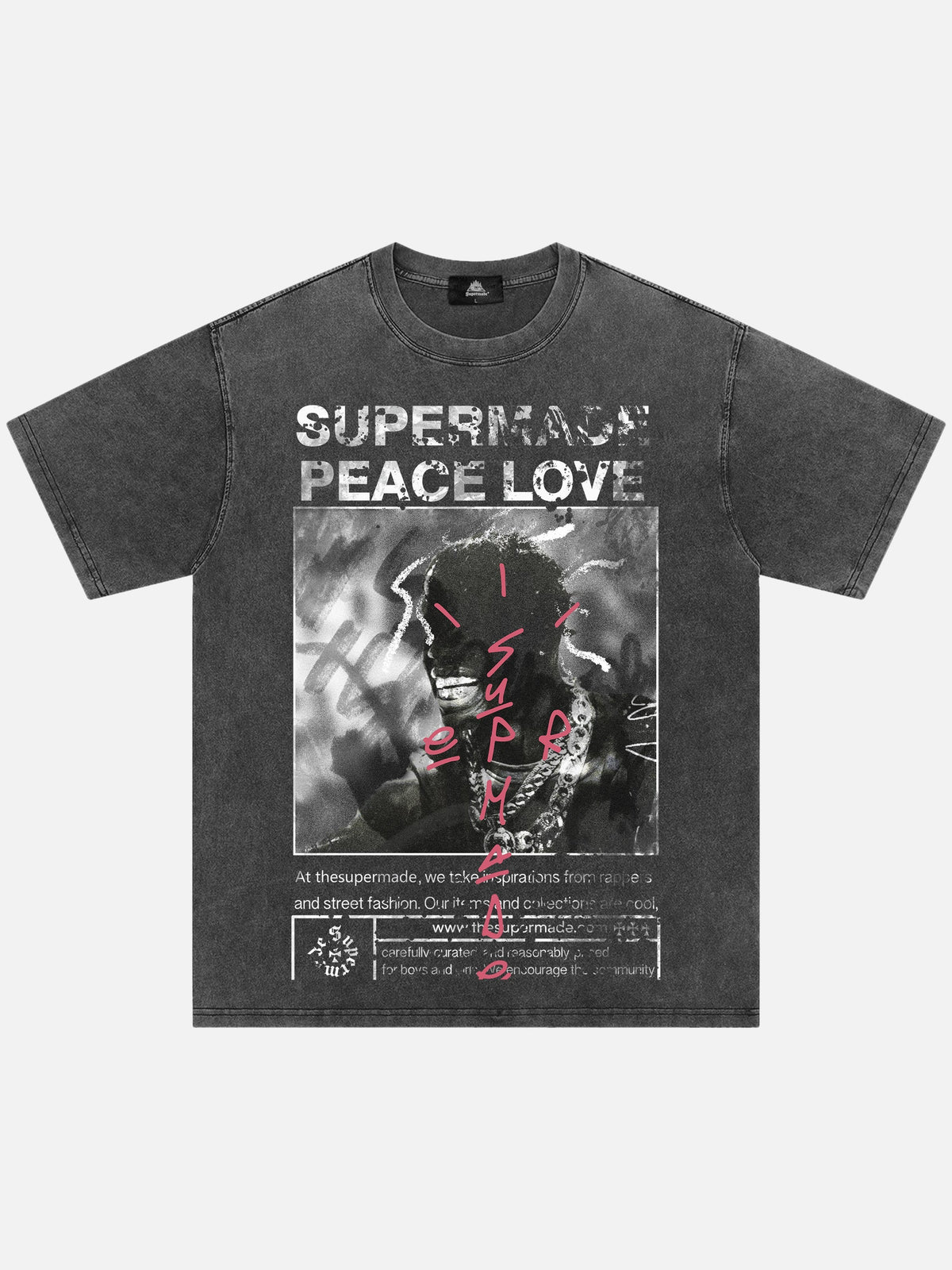 Übergroßes T-Shirt mit Gangsta-Rapper-Buchstaben und Grafik 