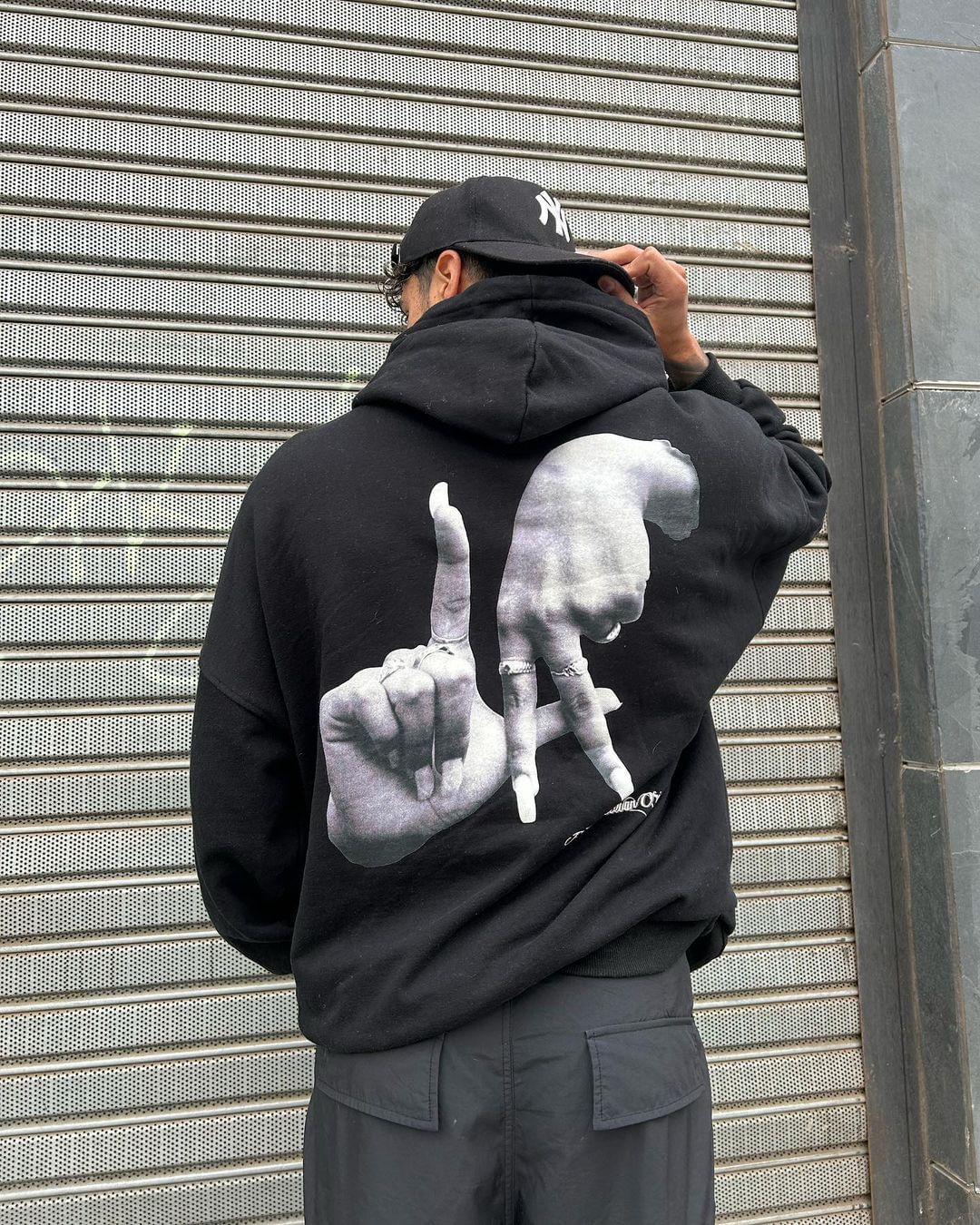 Gesture Print Hoodie -1268