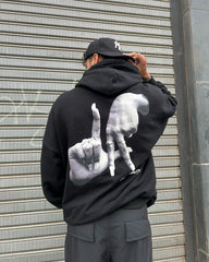 Gesture Print Hoodie -1268