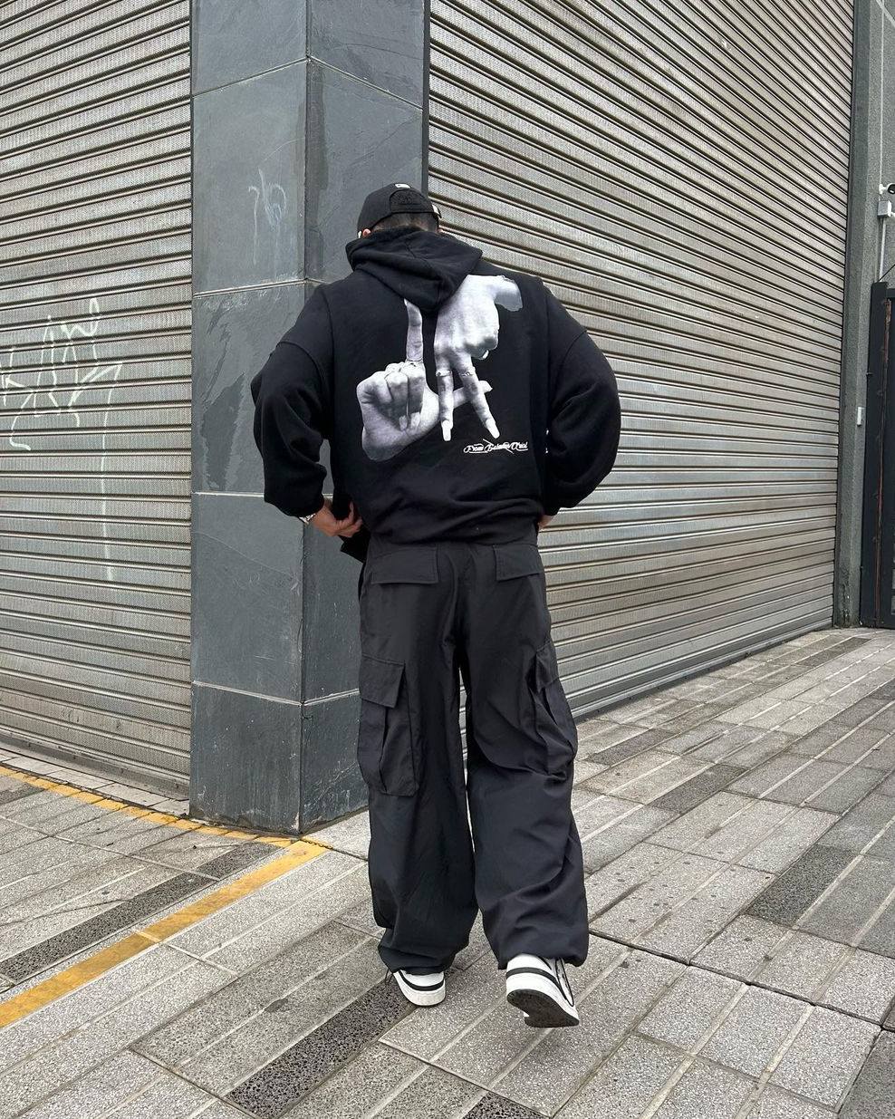 Gesture Print Hoodie -1268