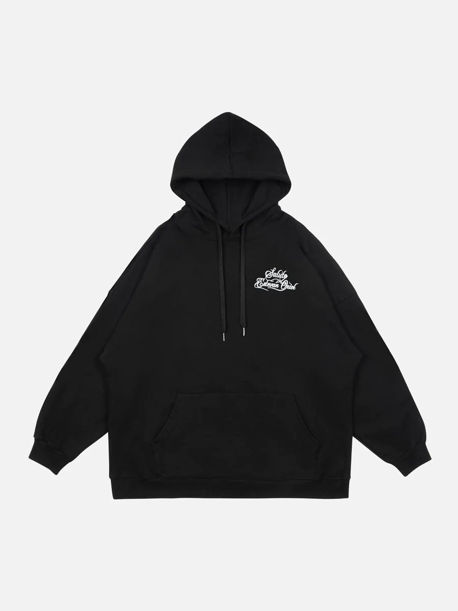Gesture Print Hoodie -1268