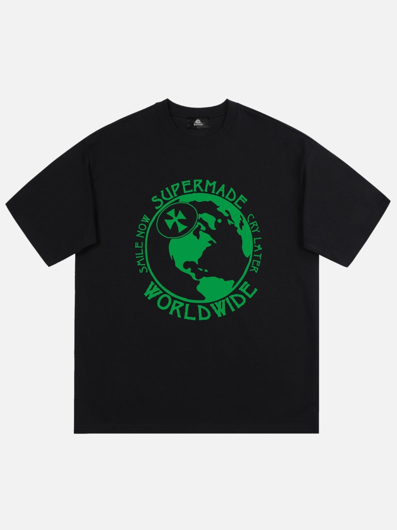 T-Shirt mit Globus-Print 