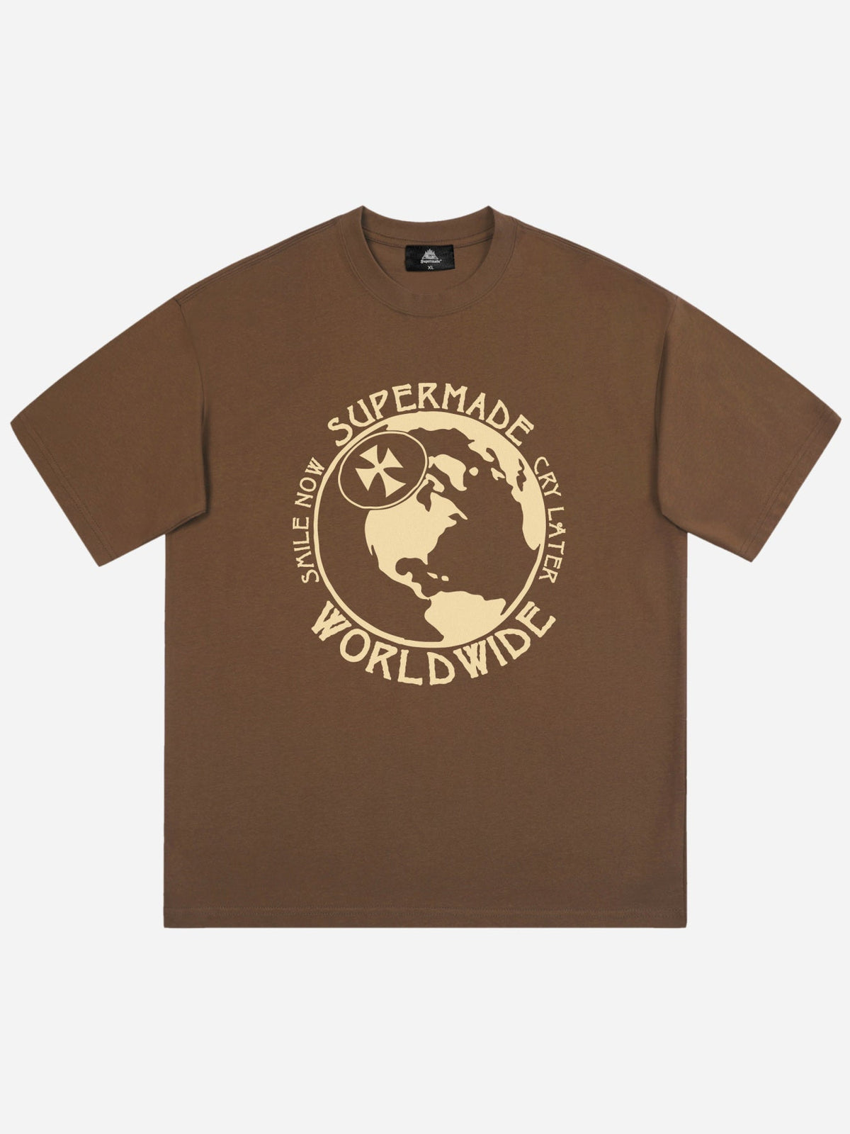 T-Shirt mit Globus-Print 