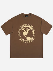 T-Shirt mit Globus-Print 
