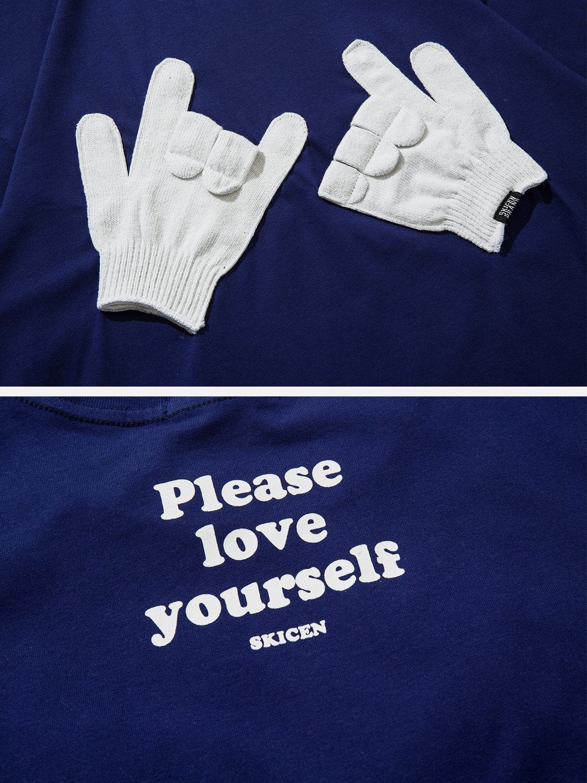 T-Shirt mit „Gloves Gestures“-Grafik 