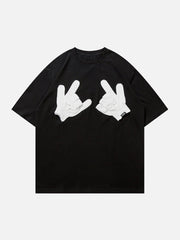 T-Shirt mit „Gloves Gestures“-Grafik 