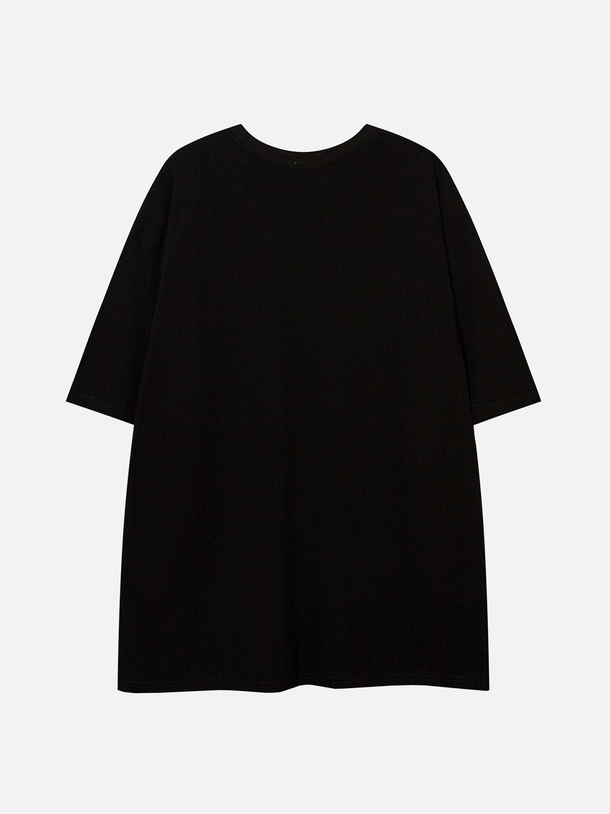 T-Shirt mit Gothic-Alphabet-Grafik 