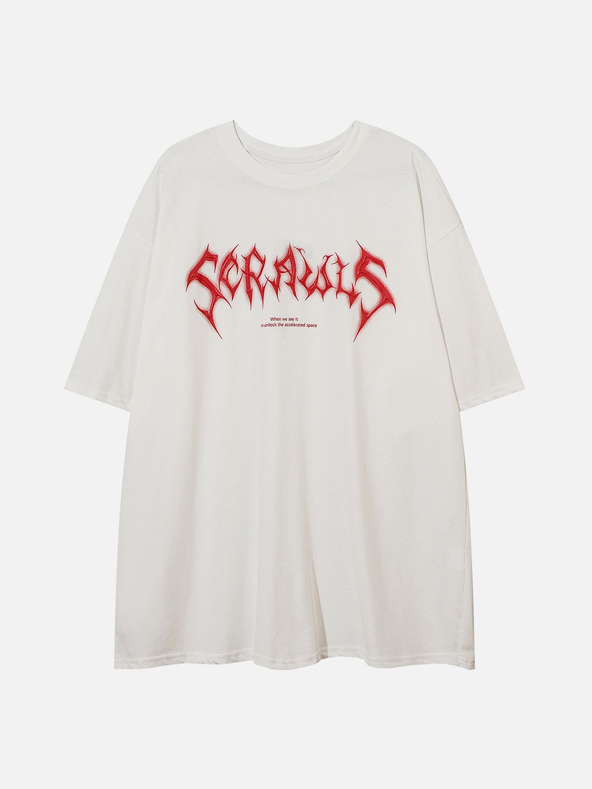 T-Shirt mit Gothic-Alphabet-Grafik 