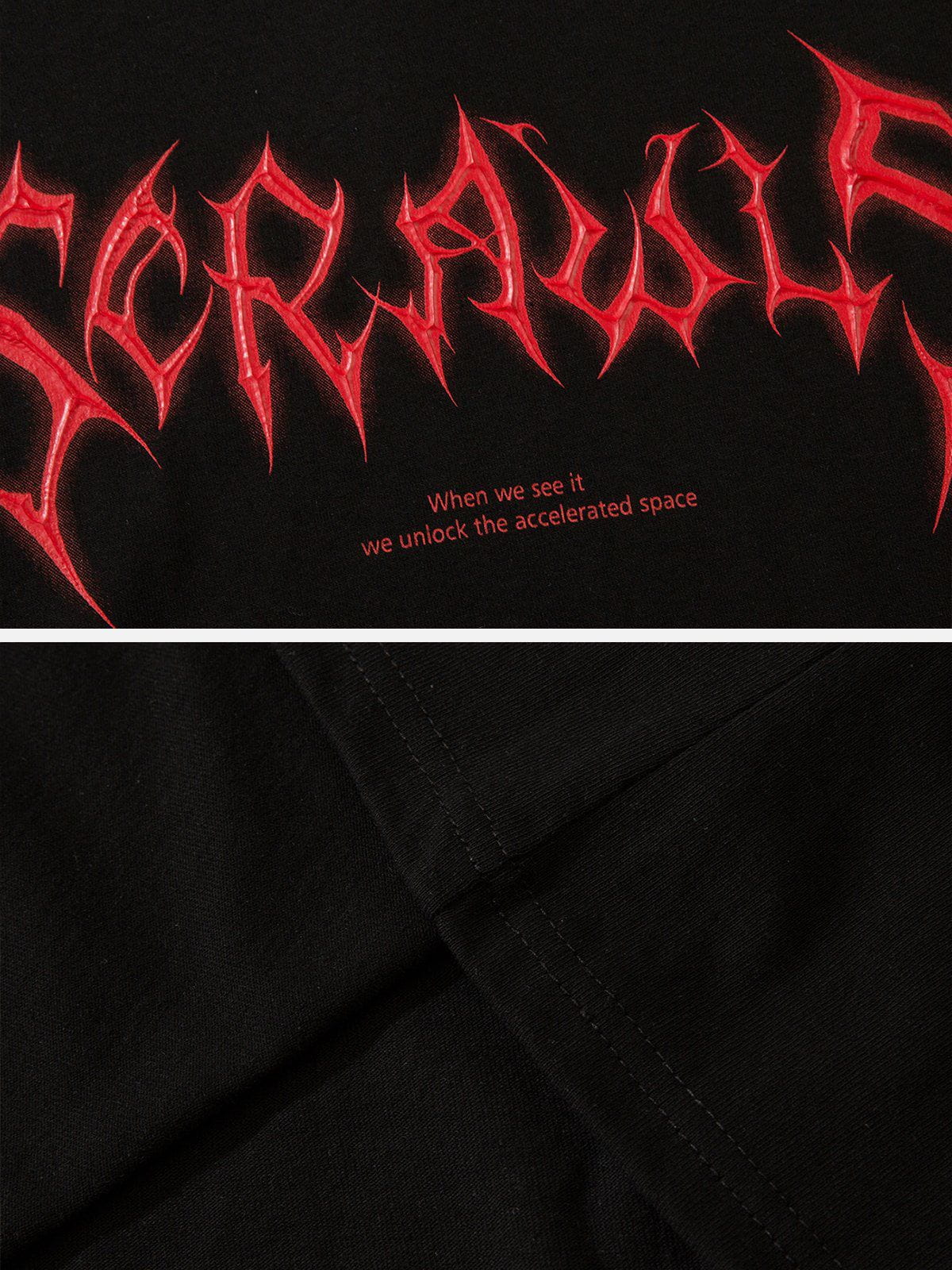 T-Shirt mit Gothic-Alphabet-Grafik 