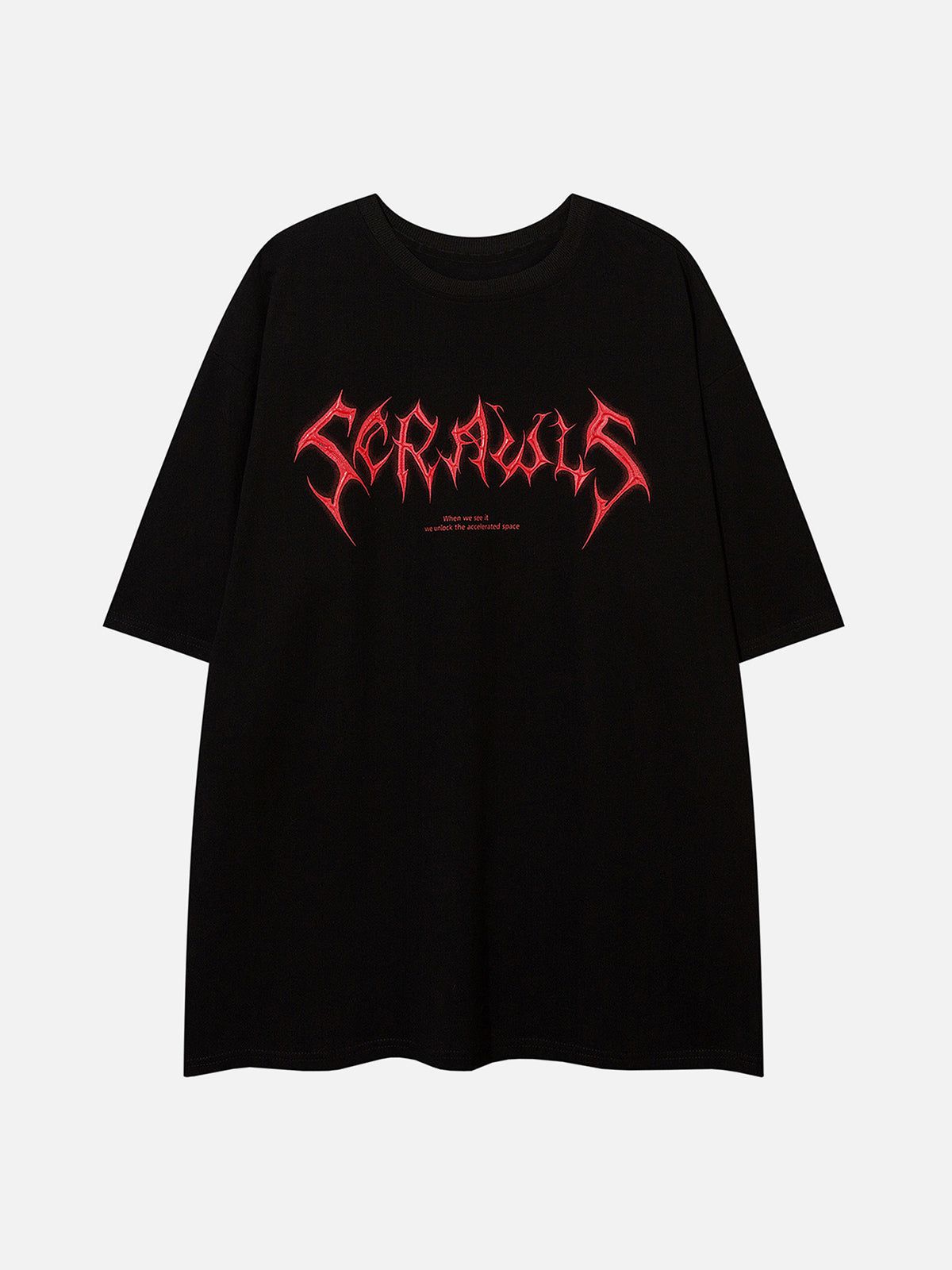 T-Shirt mit Gothic-Alphabet-Grafik 