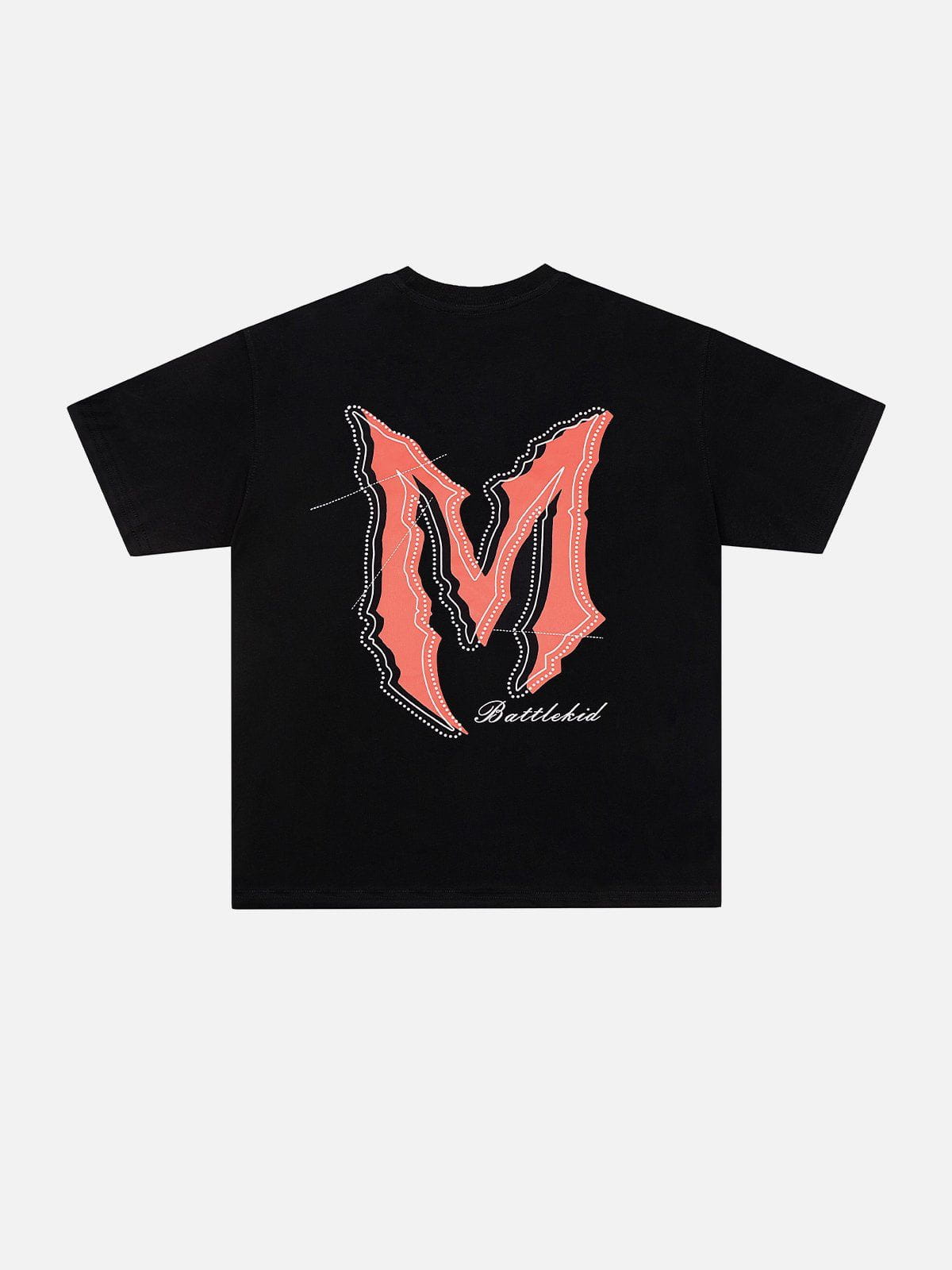 T-Shirt mit Gothic-Alphabet-Print 