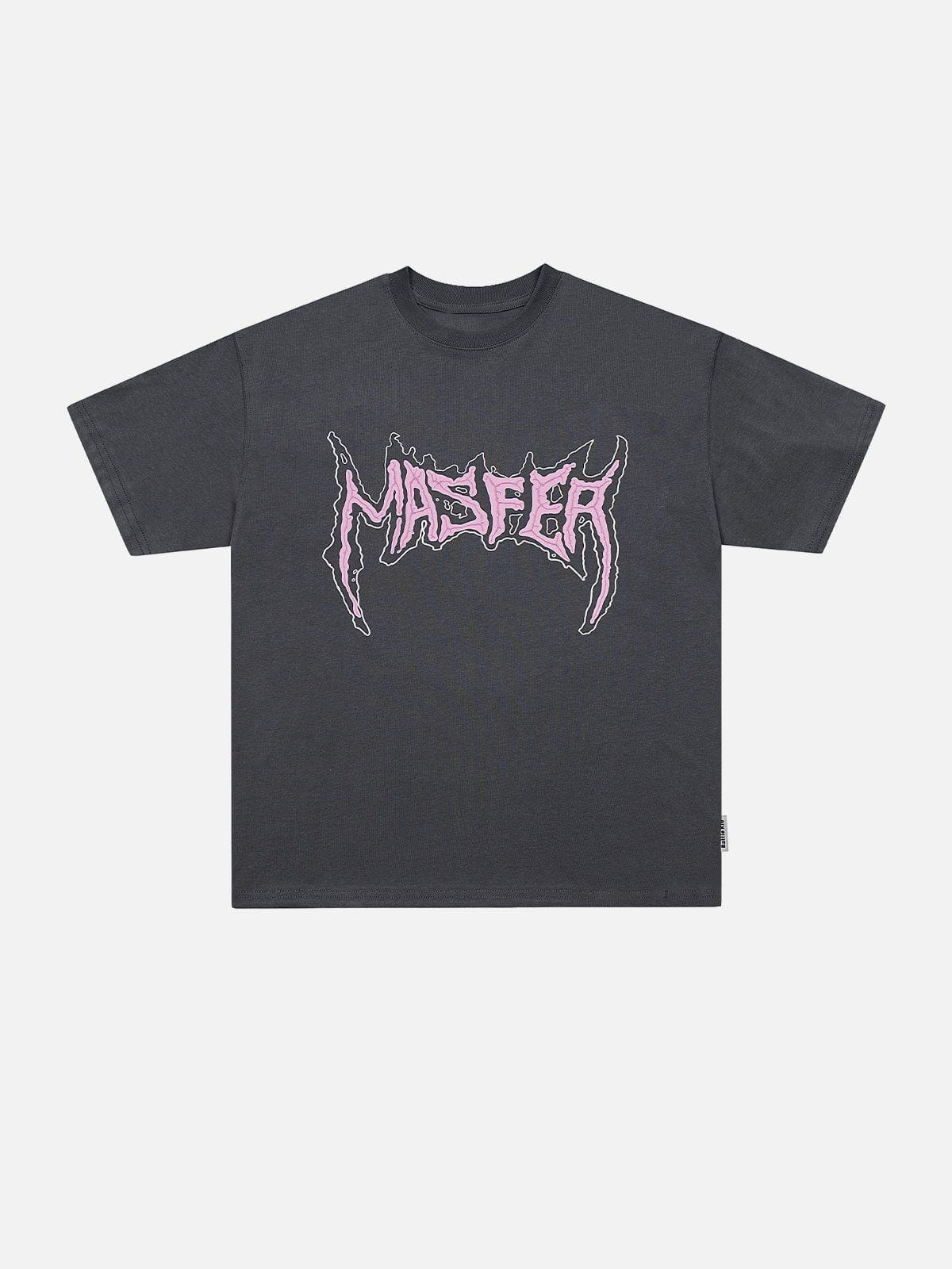 T-Shirt mit Gothic-Alphabet-Print 