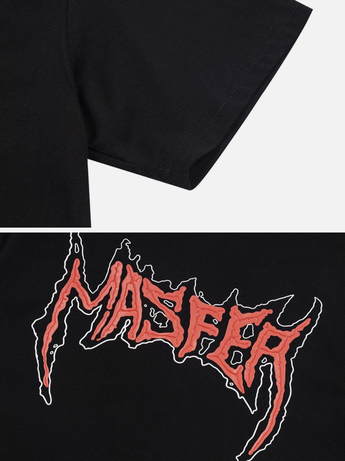 T-Shirt mit Gothic-Alphabet-Print 