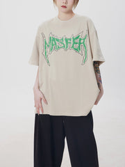 T-Shirt mit Gothic-Alphabet-Print 