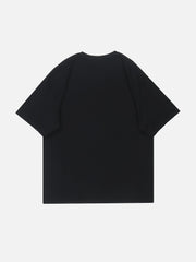 T-Shirt mit Gothic-Dämonenzähne-Print 