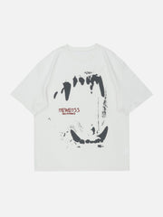 T-Shirt mit Gothic-Dämonenzähne-Print 
