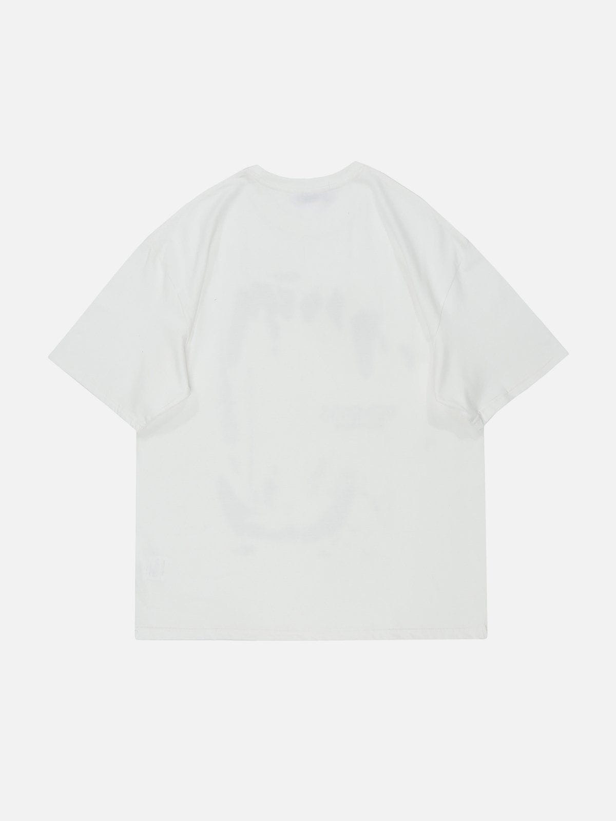 T-Shirt mit Gothic-Dämonenzähne-Print 