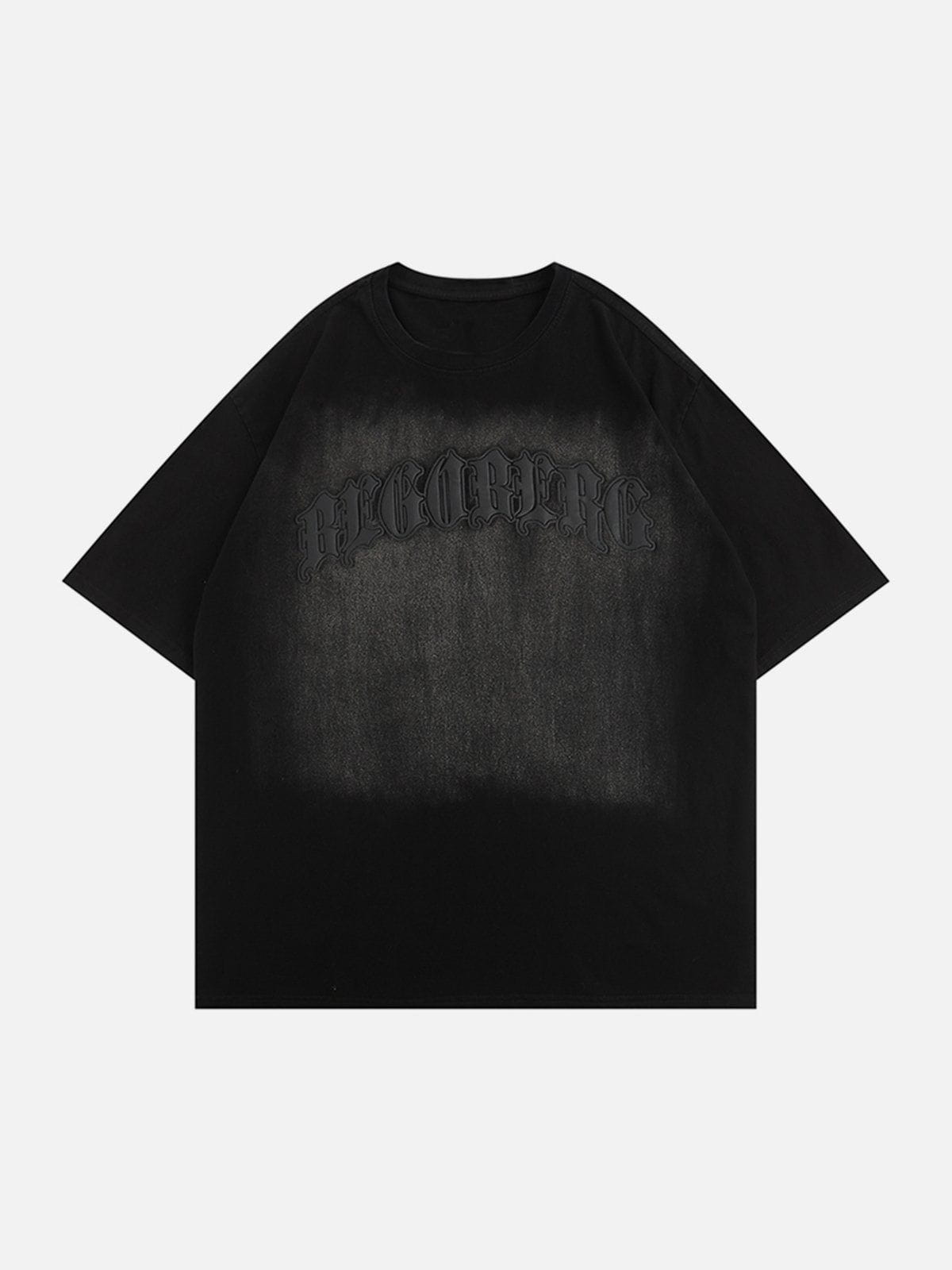 Gothic Letter Washed T-Shirt 