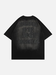 Gothic Letter Washed T-Shirt 