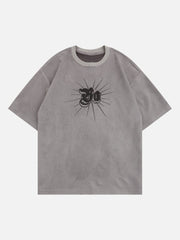 T-Shirt mit gotischer Monogramm-Stickerei 